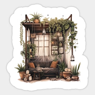 Dark Boho House - Plants & Succulent - Watercolor Sticker